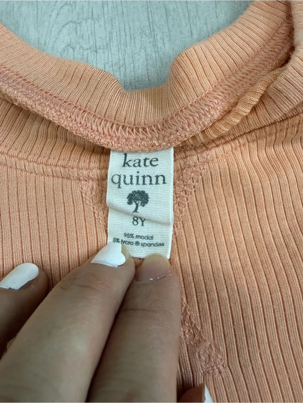 KATE QUINN Short Sleeve Topstitch Tee + Retro Shortie Short Set (Peach Quartz)